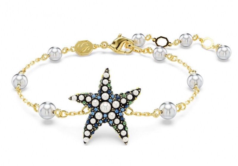 Bracelet Idyllia Swarovski : Étoile de mer, Multicolore, Placage de ton or