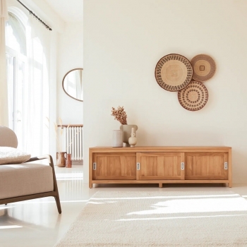Meuble TV COFFEE TEK en teck massif 180 cm