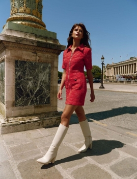 Robe cintrée zippée RAPHO Morgan manches courtes multico