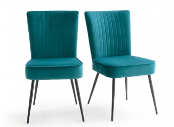 Lot de 2 chaises RONDA rétro style 50’s Bleu Prusse