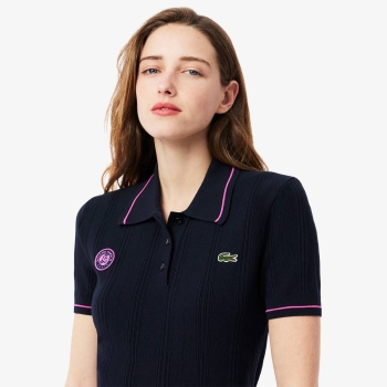 Polo regular fit Femme Lacoste Édition Roland-Garros Bleu Nuit