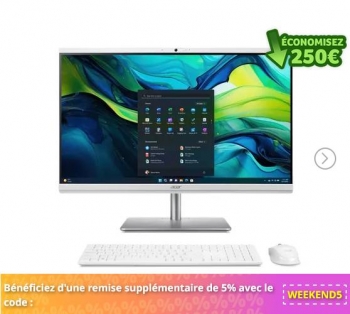 Acer Aspire C 27 Tout-en-un C27-195ES Blanc pas cher - Réduction de 250€ sur l’Acer Store