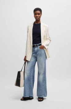 BOSS ROSALYA Jean Flared en denim stretch bleu clair confortable - Jeans Femme Hugo Boss