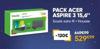 FNAC -120 € sur le Pack PC Portable Acer Aspire 3 A315-56-33WN