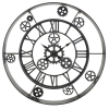 Horloge à rouages BARTON en métal gris et noir
