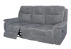 Canapé 3 places dont 2 relax manuelles DARWIN Tissu gris foncé et gris clair