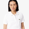 Polo Regular Fit Femme Lacoste en Petit Piqué Blanc