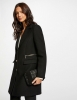Manteau cintré GMADI Morgan avec détail zippé noir