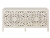 Commode double KERALA 6 tiroirs blanche sculptée - Commode Maisons du Monde
