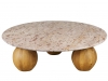 Table basse ronde ESTERA en pierre et bois de manguier massif - Table basse Maisons du Monde
